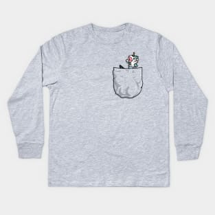 Hidden Dad Pocket! Kids Long Sleeve T-Shirt